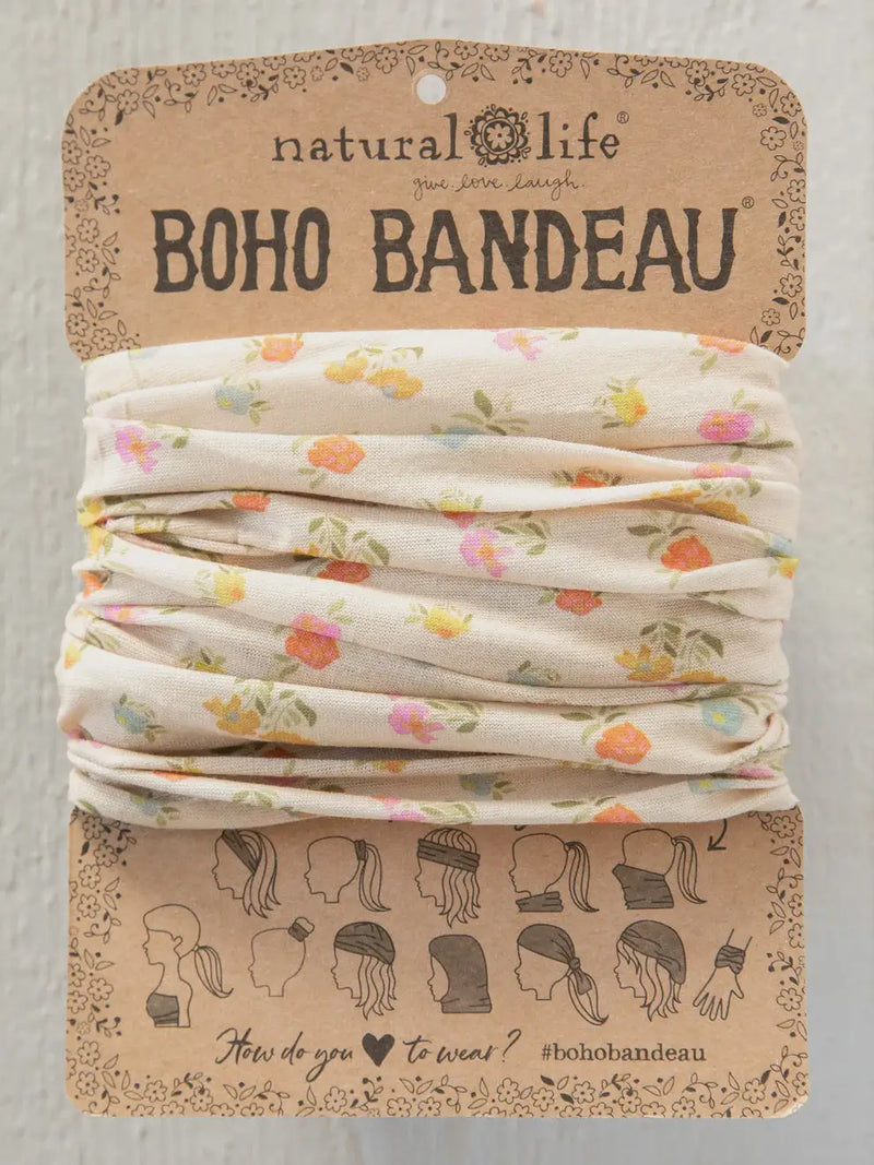 Floral boho bandeau headband from FULL BOHO BANDEAU HEADBAND PASTEL FLORAL, perfect for women’s boho chic clothing