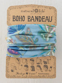 Floral patterned blue boho bandeau from Shop Daisy, part of women’s boho chic clothing