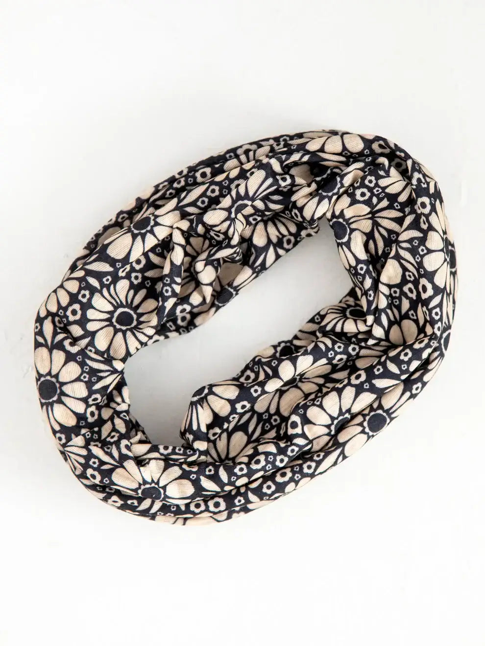 Floral patterned infinity scarf from FULL BOHO BANDEAU HEADBAND, perfect for women’s boho chic clothing