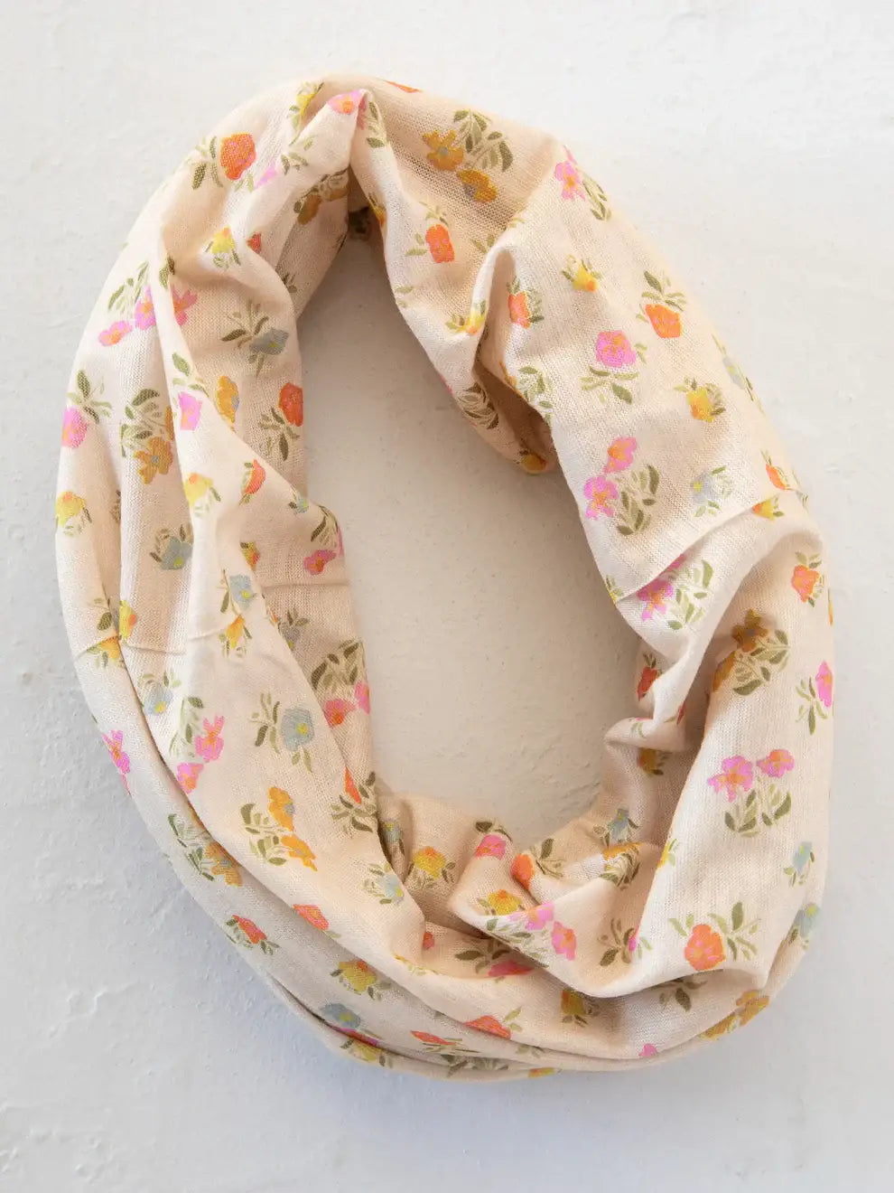 Floral patterned infinity scarf for women’s boho chic clothing from Shop Daisy
