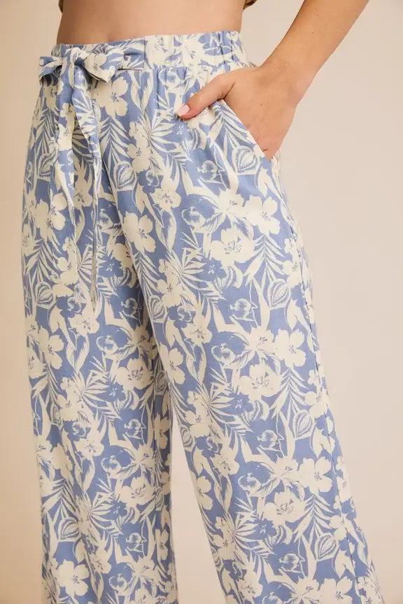 Floral print wide-leg pants from Shop Daisy, perfect for women’s boho chic clothing