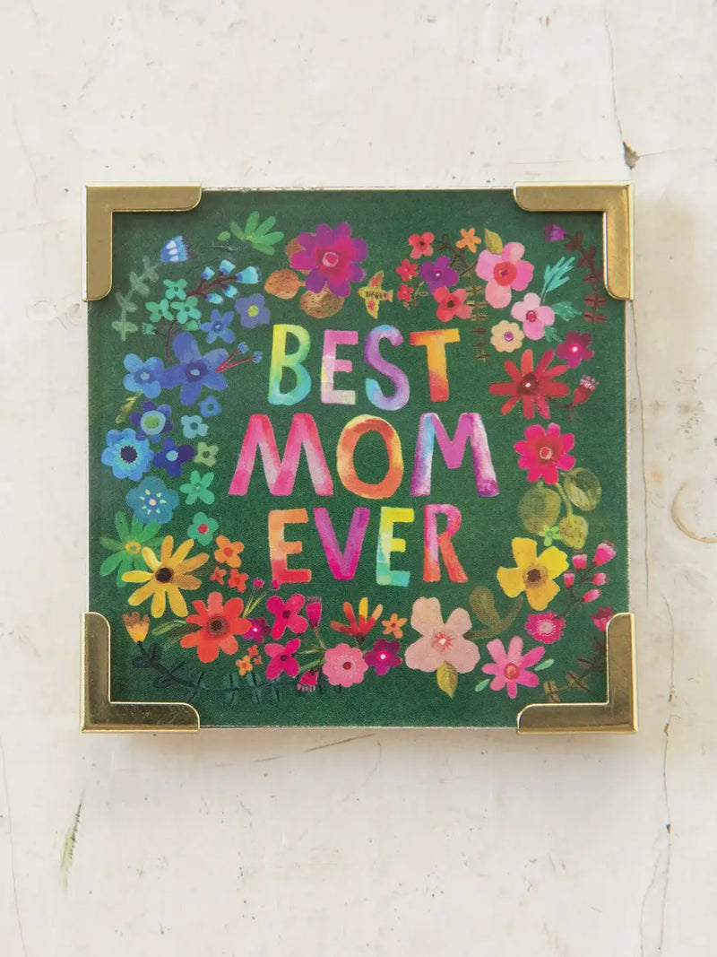 Framed Best Mom Ever floral art magnet with women’s boho chic clothing from Shop Daisy