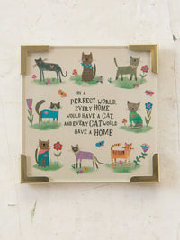 Framed cat-themed art magnet with heartwarming message, perfect for women’s boho chic clothing from Shop Daisy