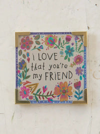 Framed floral friendship art magnet on CORNER MAGNET FRIEND for women’s boho chic clothing