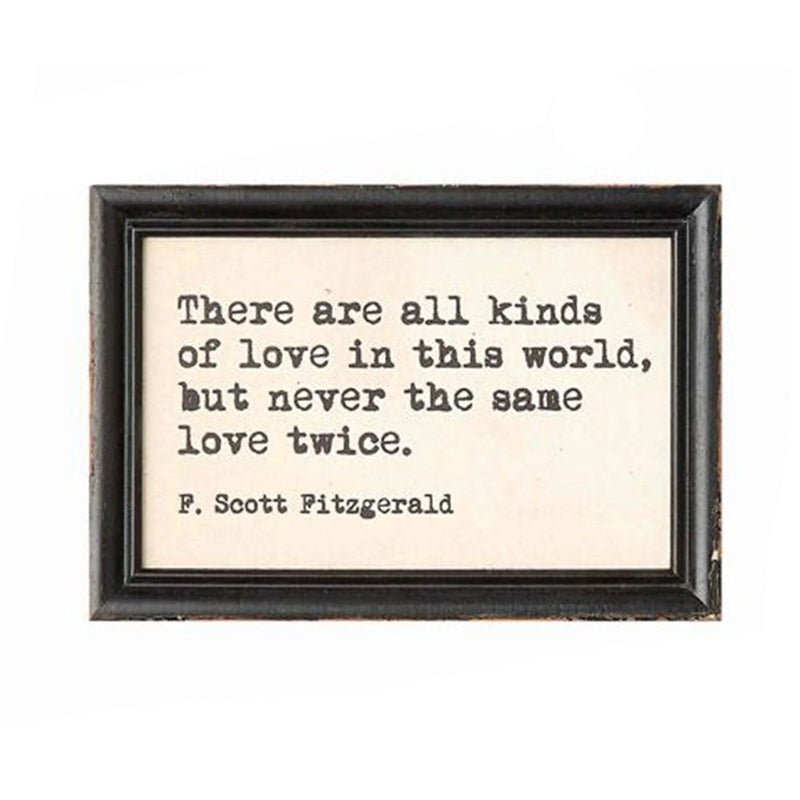 Framed wall quote by Scott Fitzgerald displayed in Daisy Lane product