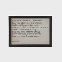 Framed picture displaying a motivational quote in wishes framed wall decor design