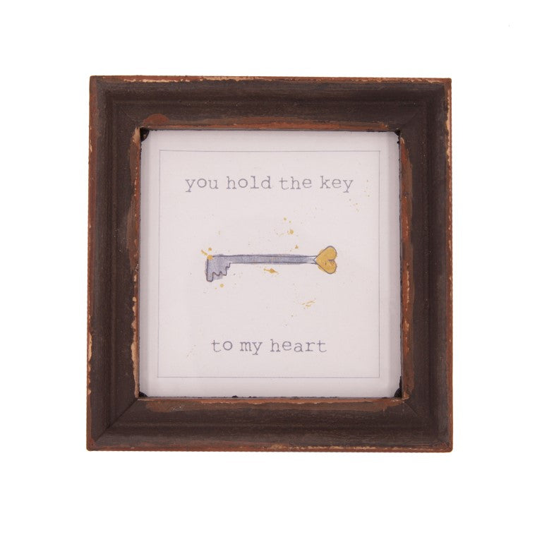 You Hold the Key to My Heart Wood Framed Decor - Picture