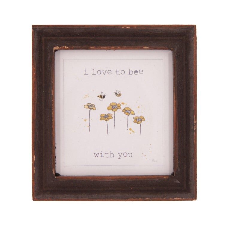 I Love to Bee With You Wood Framed Decor - Picture Frames &