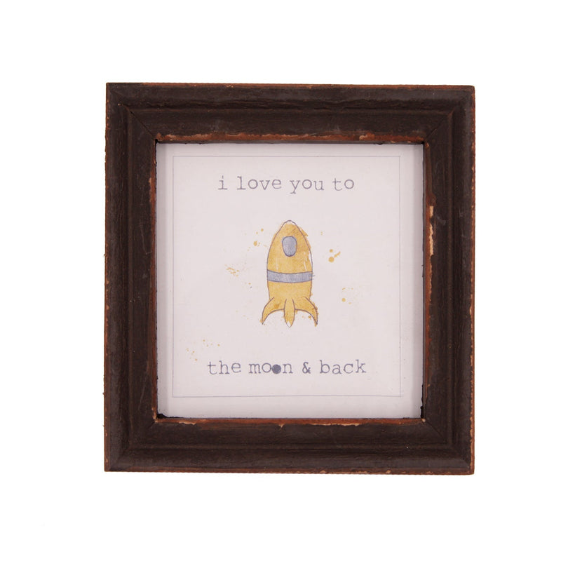 I Love You to the Moon and Back Wood Framed Decor - Picture