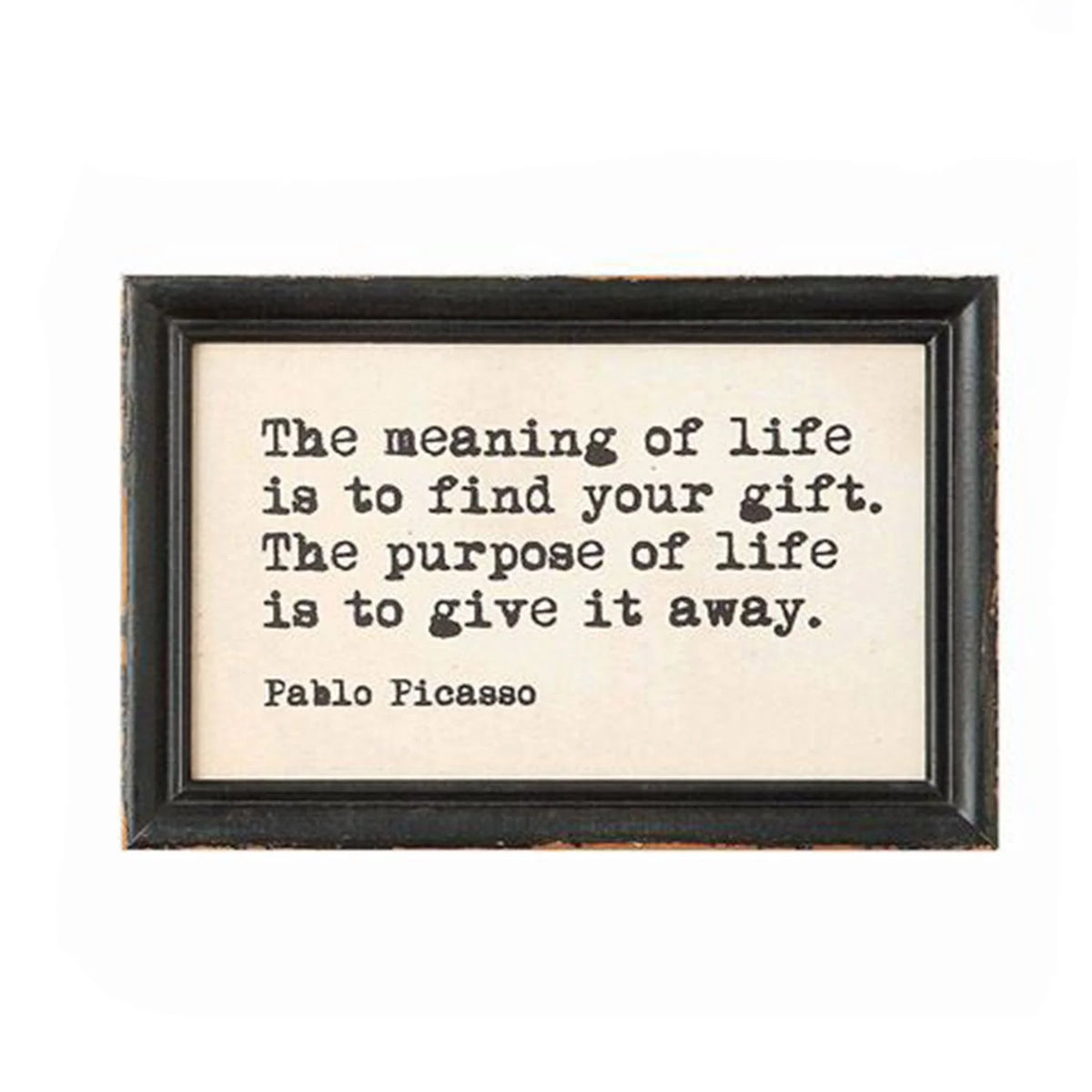 Framed wall print featuring a Pablo Picasso quote from Daisy Lane collection