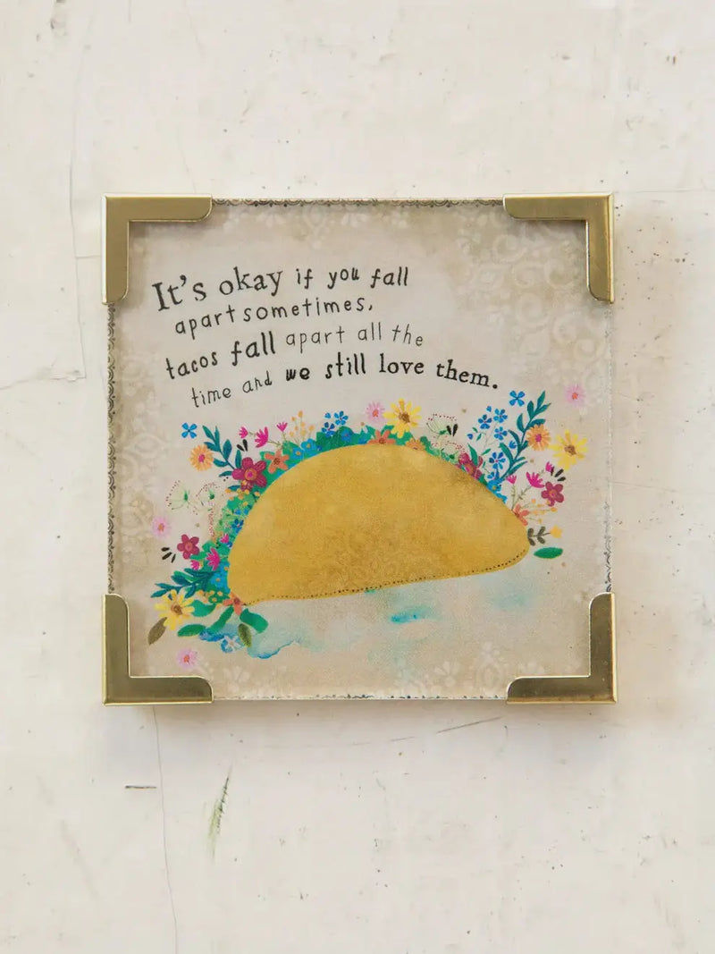 Framed taco art motivational quote magnet for women’s boho chic clothing from Shop Daisy