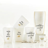 Frosted plastic party cups for weddings, perfect with women’s boho chic clothing