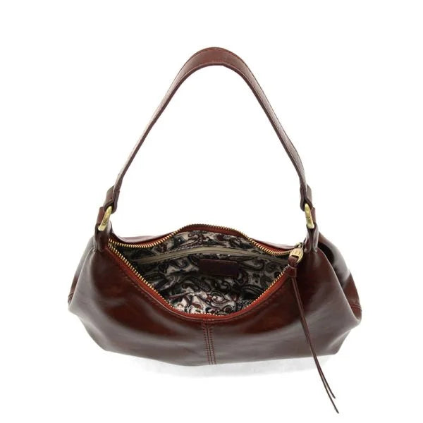 GISELLE MINI HOBO vegan leather shoulder bag with zip closure and patterned lining