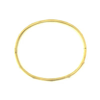 Gold bangle bracelet with hinge closure and cubic zirconia accents, water resistant cubic zirconia jewelry