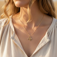 Journey Gold Charm Necklace with intricate gold bee detail