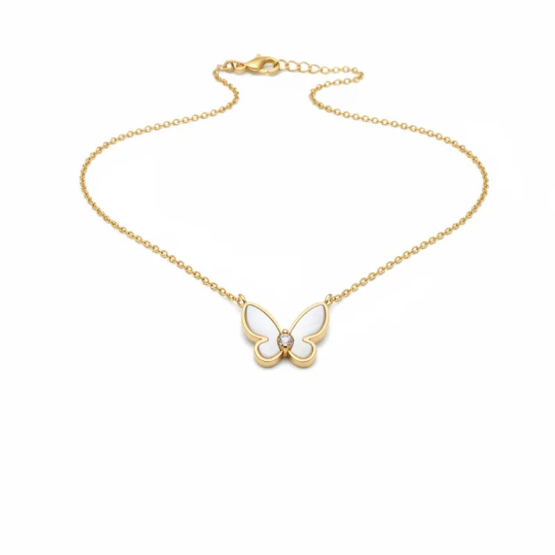 Gold butterfly necklace with diamond accent from GOLD WINGS PEARL BUTTERFLY NECKLACE, perfect for free spirit bohemian jewelry collection
