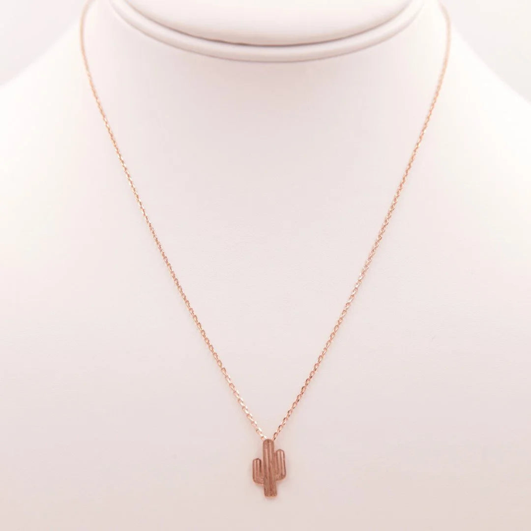 Gold Cactus Necklace from the Dainty Cactus Necklace collection, elegant and stylish