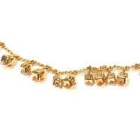 Bohemian dainty gold charm necklace with dangling cube pendants