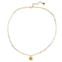 Gold Chain Dog Mom Necklace featuring a circular pendant, perfect for women’s boho chic clothing