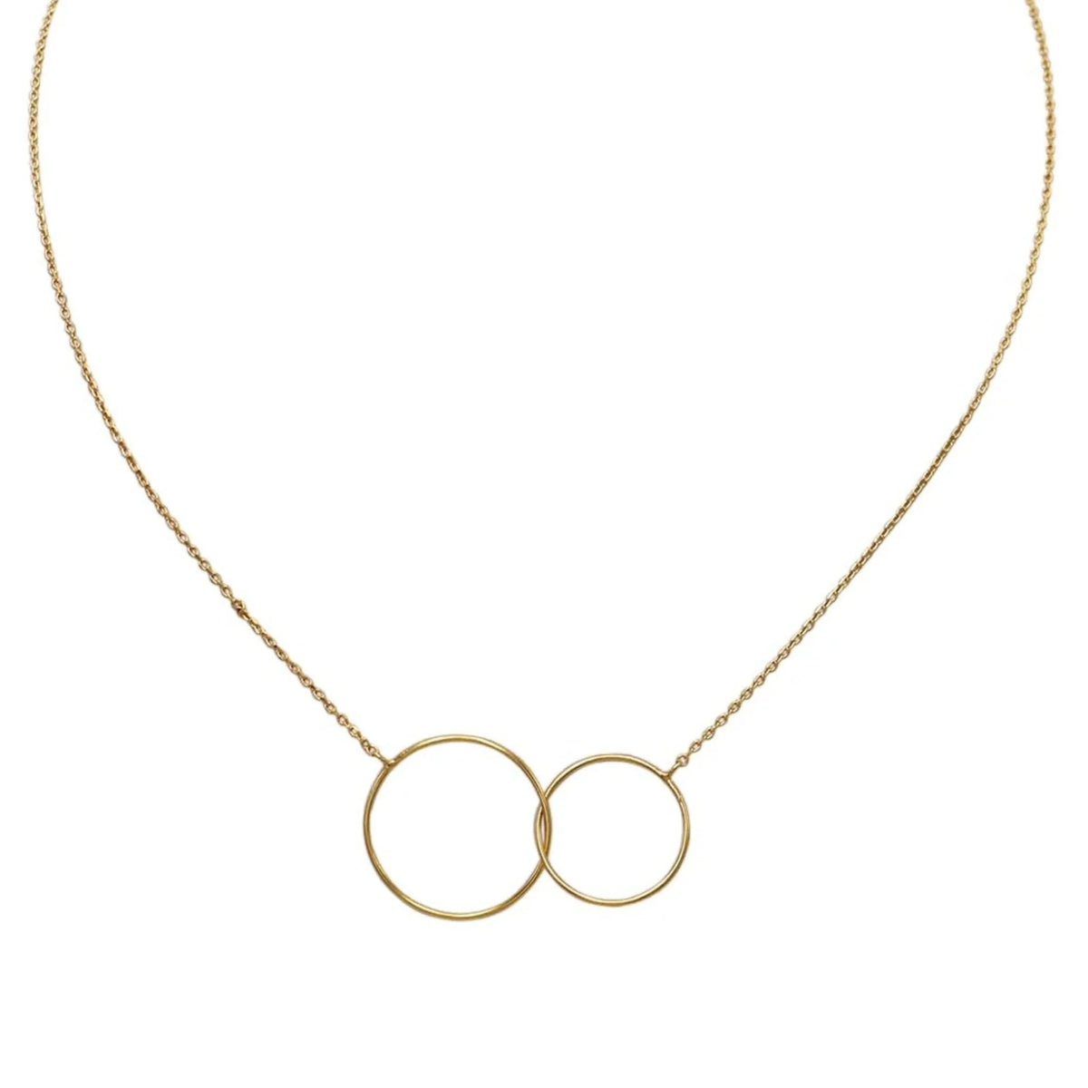 Gold interlocking circle necklace with delicate chain from ETERNAL BOHEMIAN MOM DAUGHTER NECKLACE collection