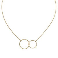 Gold interlocking circle necklace with delicate chain from ETERNAL BOHEMIAN MOM DAUGHTER NECKLACE collection