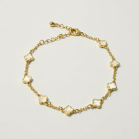 Gold dipped dainty clover bracelet for women’s boho chic style