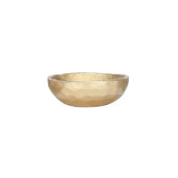 Gold-colored shallow bowl with metallic sheen for a boho free spirit decor