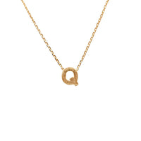 Gold Crescent Necklace from Daisy Lane showcasing Initial Q in dainty design