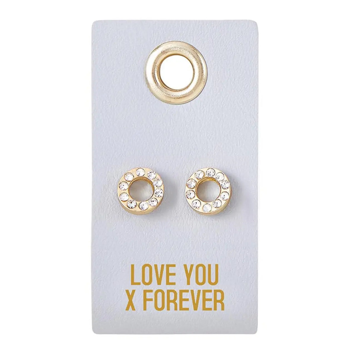 Gold and crystal circle earrings from LOVE WEDDING EARRING collection for elegant wedding jewelry