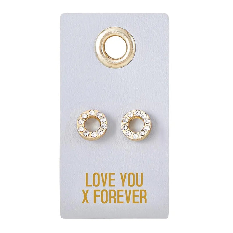 Gold and crystal circle earrings from LOVE WEDDING EARRING collection for elegant wedding jewelry