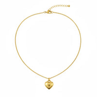 Gold dipped heart necklace with adjustable chain and lobster clasp