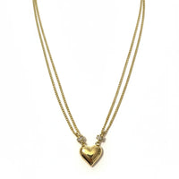Dainty golden heart necklace with diamond accents for women’s boho chic style