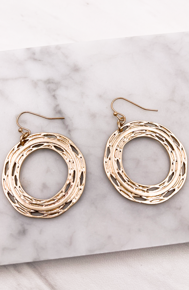 Braided Gold Hoop Earrings - Earrings