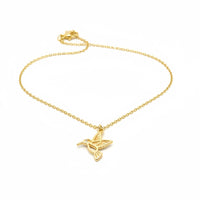 Gold dipped hummingbird necklace with delicate chain and pendant design for elegant style