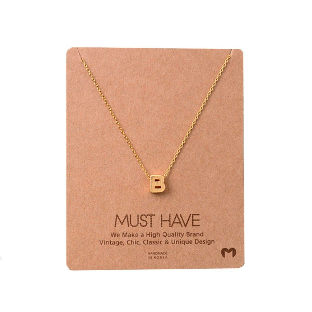 Initial B Gold Necklace - Necklaces