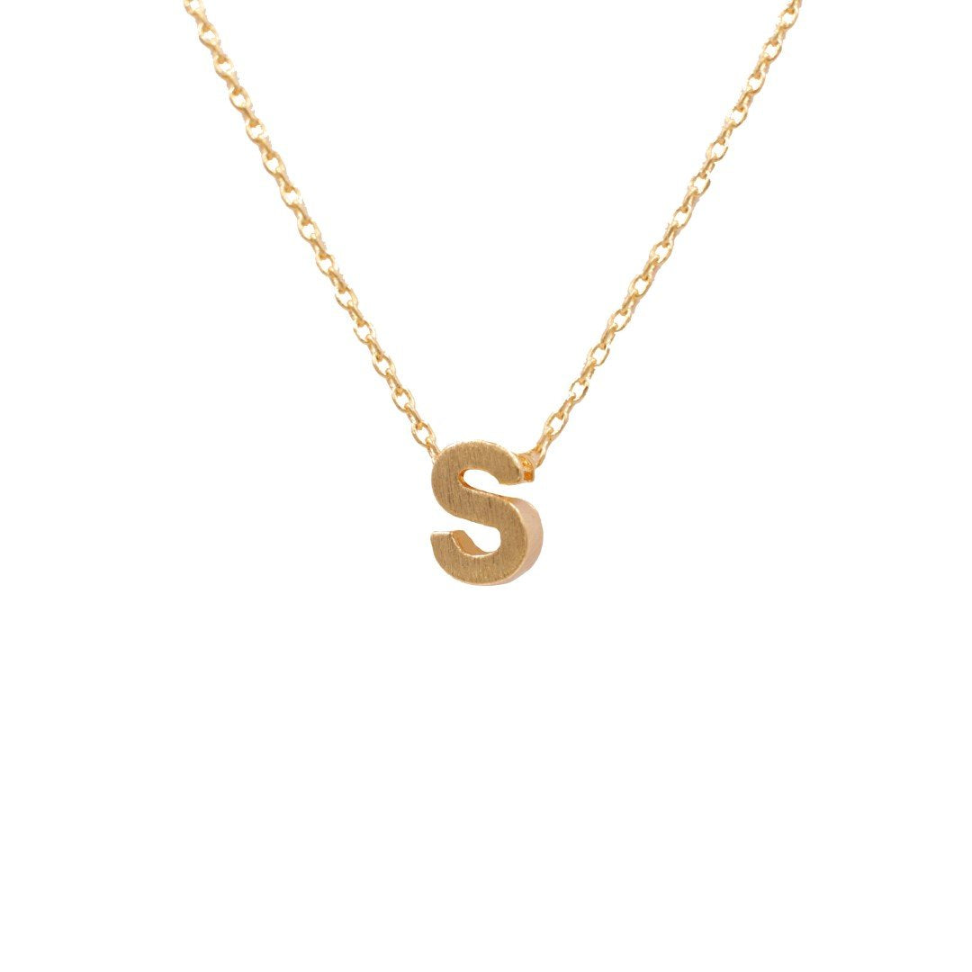 Initial S Gold Necklace - Necklaces
