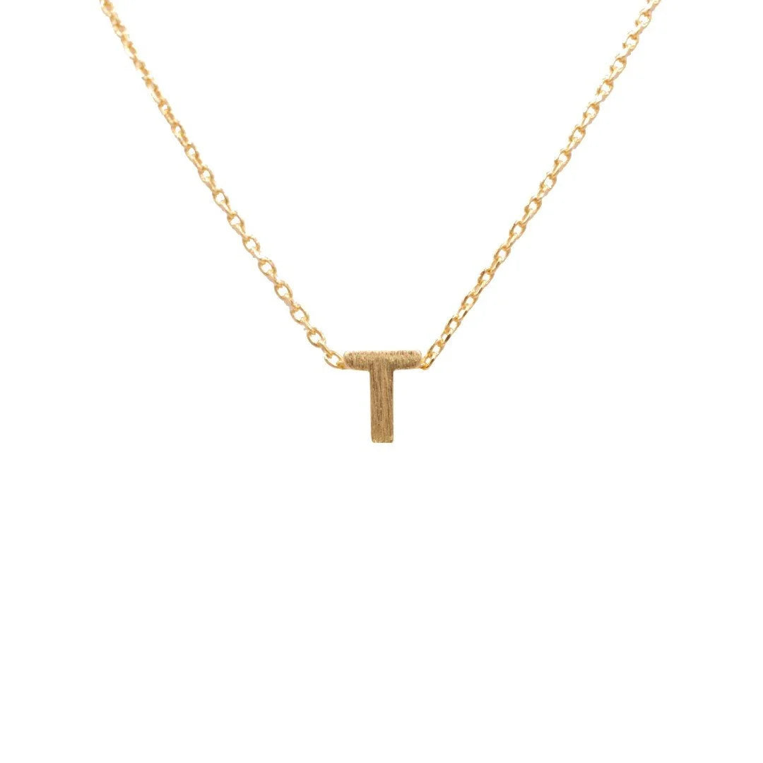 Dainty Initial T Gold Necklace from Daisy Lane showcasing elegant design and personalization