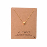 Daisy Lane INITIAL T Gold Necklace featuring a delicate initial charm in gold