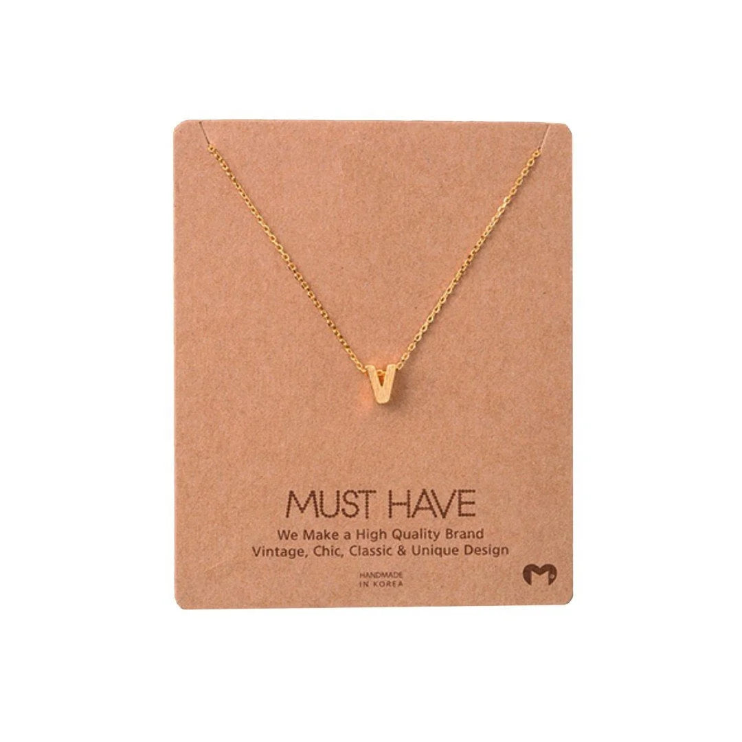 Dainty Initial V Gold Necklace from Daisy Lane showcasing elegant initial design