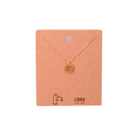 Gold Initial Necklace showcasing the Libra Zodiac Sign, perfect for astrology lovers