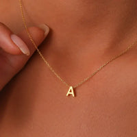 Gold initial A necklace from personalized dainty jewelry necklaces collection