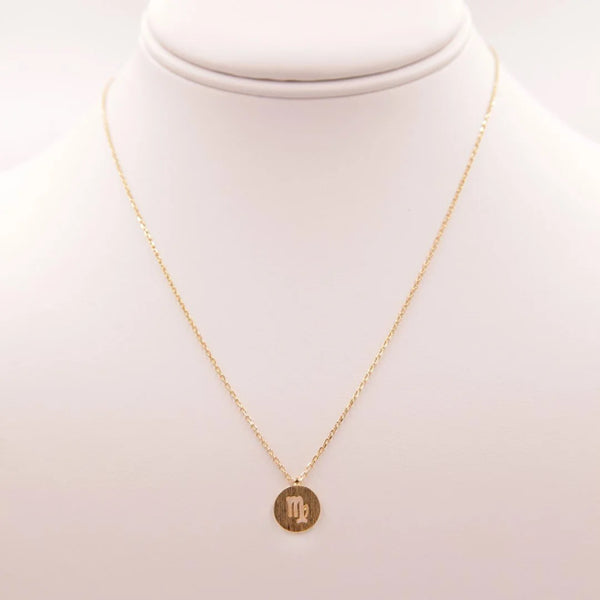 Gold Initial Necklace featuring the Virgo Zodiac Sign for personalized elegance