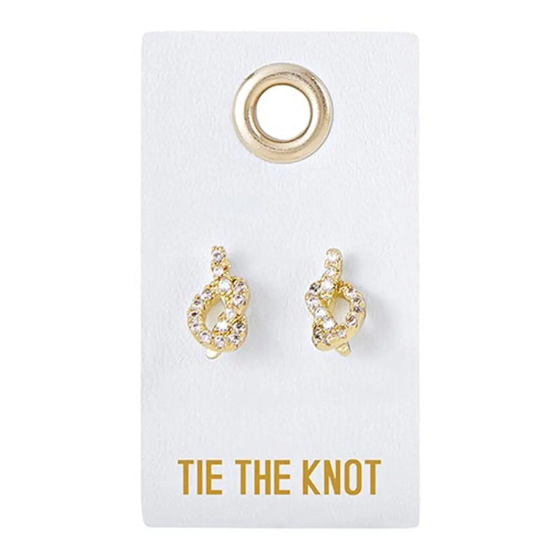 Gold knot earrings from the LOVE WEDDING EARRING TIE THE KNOT collection