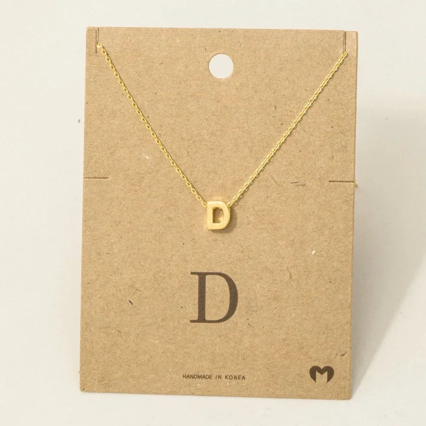 Gold letter D necklace with a dainty, minimalist design from Personalized Initial Jewelry