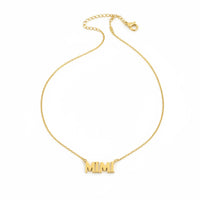Gold dipped Mimi charm necklace with delicate chain and lobster clasp for elegant style