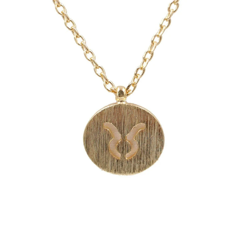 Gold Taurus Zodiac Sign Necklace featuring a bird design for astrology enthusiasts