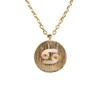 Gold Cancer Zodiac Sign Necklace featuring a delicate bird charm for astrological elegance