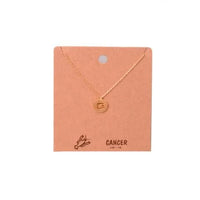 Gold Cancer Zodiac Sign Necklace featuring a delicate gold charm for astrology enthusiasts