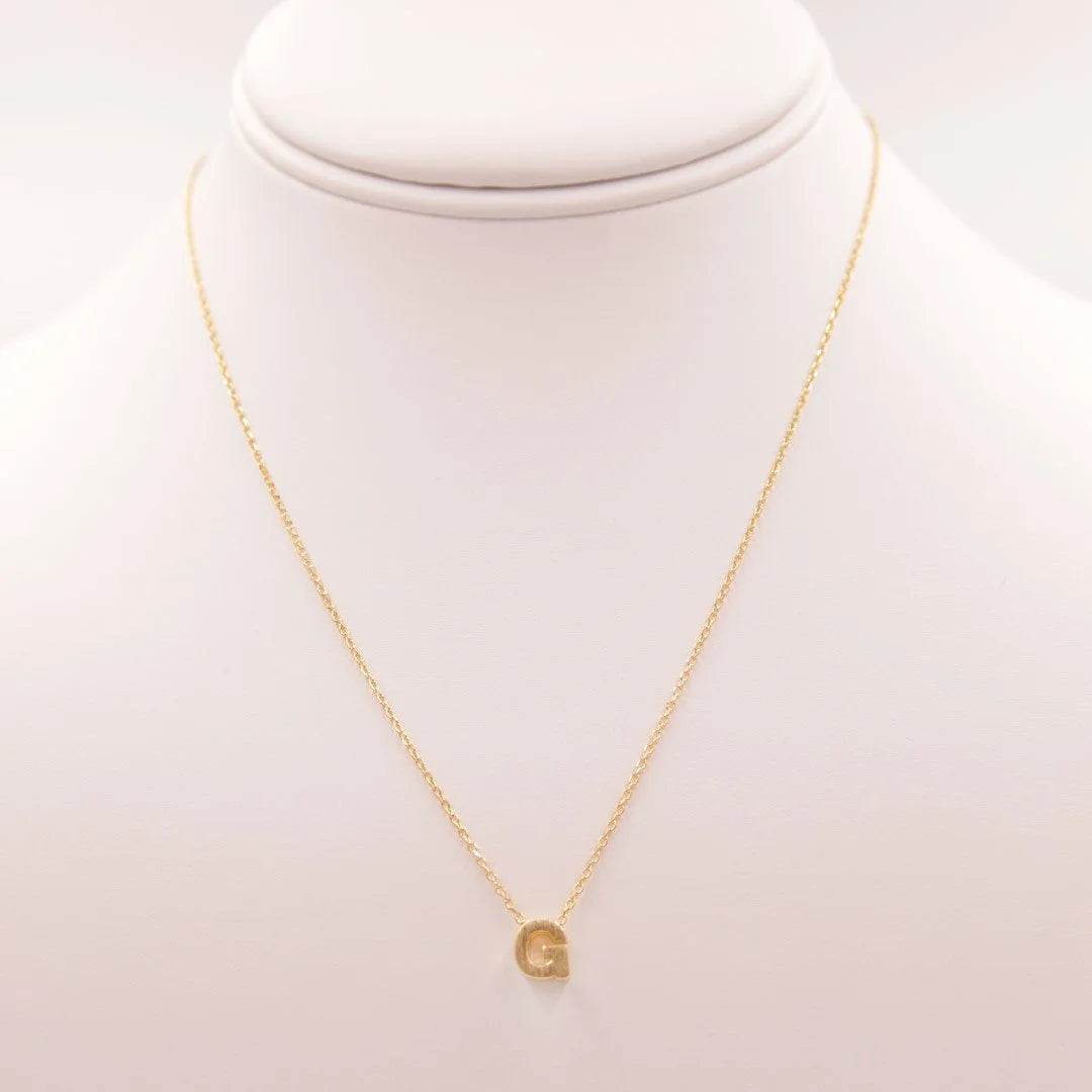 Dainty Initial G Gold Necklace with Small Diamond from Daisy Lane Collection