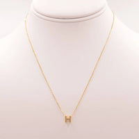 Dainty Initial H Gold Necklace with a Small Diamond from Daisy Lane Collection